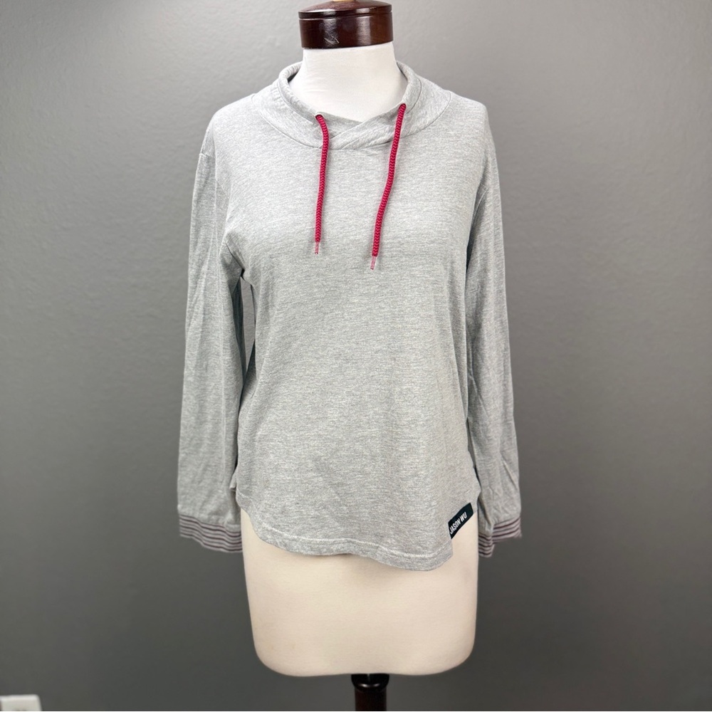 Jason wu for Eva air women's mock neck hi low gray long sleeve Top Sz M Athletic - Picture 1 of 7